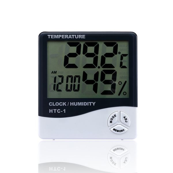 

htc-1 indoor room lcd electronic temperature humidity meter digital hygrometer weather station alarm clock