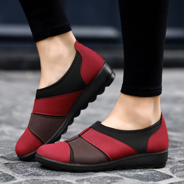 

shallow waterproof women spring autumn shoes women snow boots antiskid bottom keep mother casual shoes 36-41 size, Black