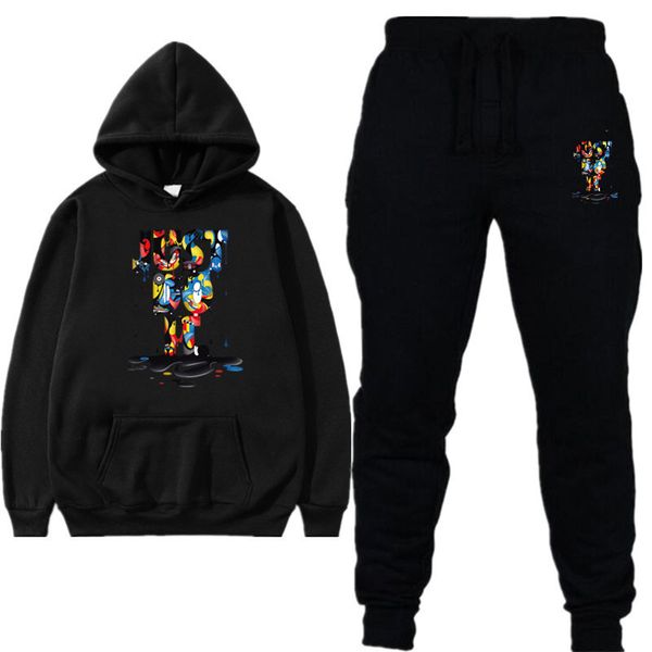 

men tracksuits casual active colorful letter print loose clothing tracksuits for running basketball cotton blend size -2xl, Gray