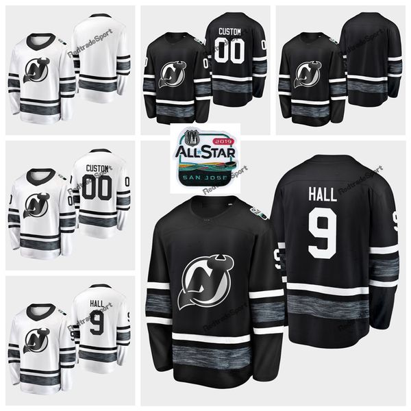 

2019 all-star game parley customize jerseys black white #9 taylor hall new jersey devils hockey jerseys all star stitched shirts s-xxxl, Black;red