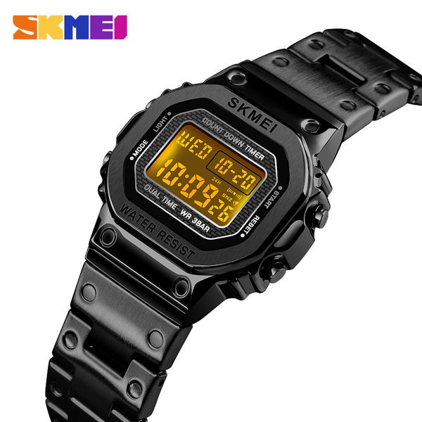 

women digital watch brand skmei ladies bracelet luxury count down chronograph women's wristwatch sport womens watches clock, Slivery;brown