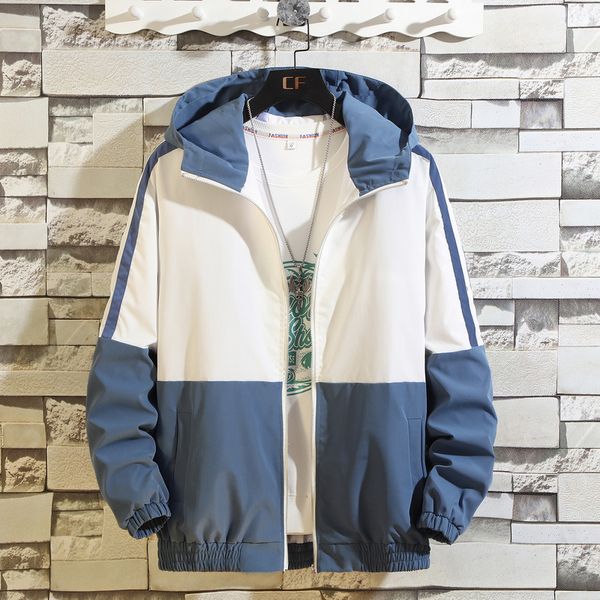 

2020 new windbreaker jackets mens hooded jacket cotton patchwork sportswear lightweight jacket mens bomber jackets coats clothes, Black;brown