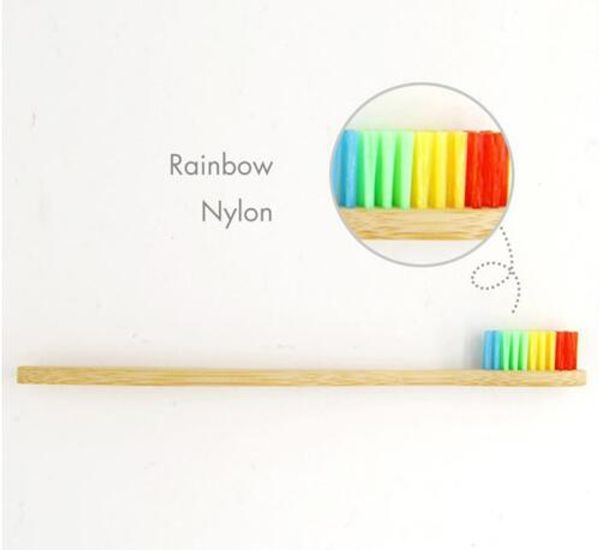 

радуга bamboo зубная щетка экологичность уход за полостью рта мягкая щетина красочный head bamboo зубная щетка для взрослых