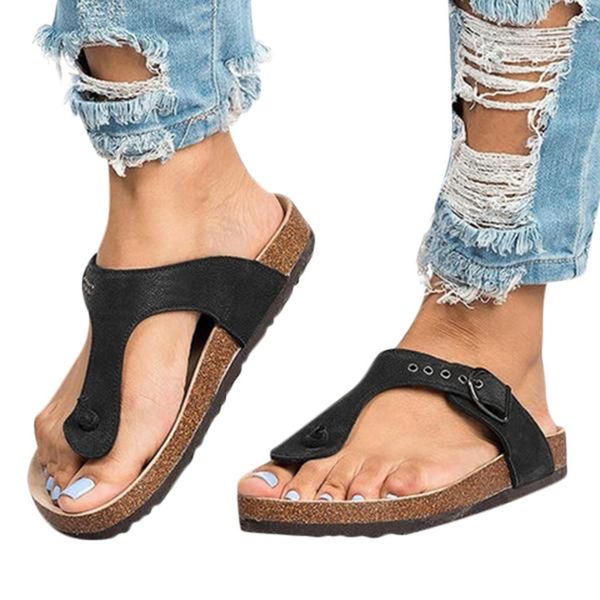 

youyedian women ladies summer comfortable flat heel flip flops sandals slipper beach shoes zapatos de mujer de moda 2019 de #4, Black