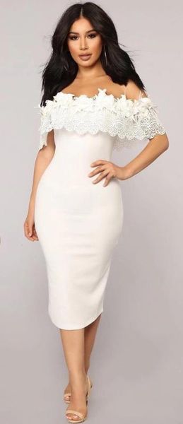 

высокое качество белый слэш шеи кружева район повязки платье элегантный коктейль платье партии, Black;gray