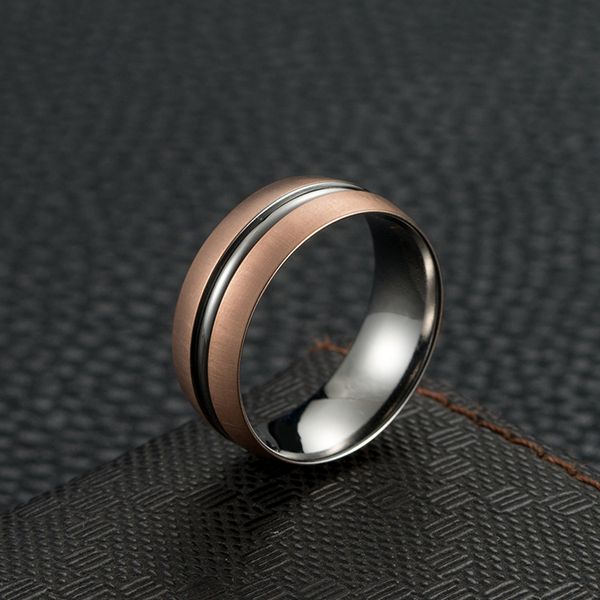 

rose gold color pure titanium rings for women men 8mm width wedding band finger rings simple engagement jewelry, Silver