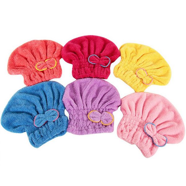 

womens girls lady's magic quick dry bath hair drying towel head wrap hat makeup cosmetics cap bathing tool