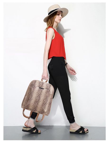 

women's fashion backpack european and american style design snake pattern casual backpack travel bag student bag wholesale