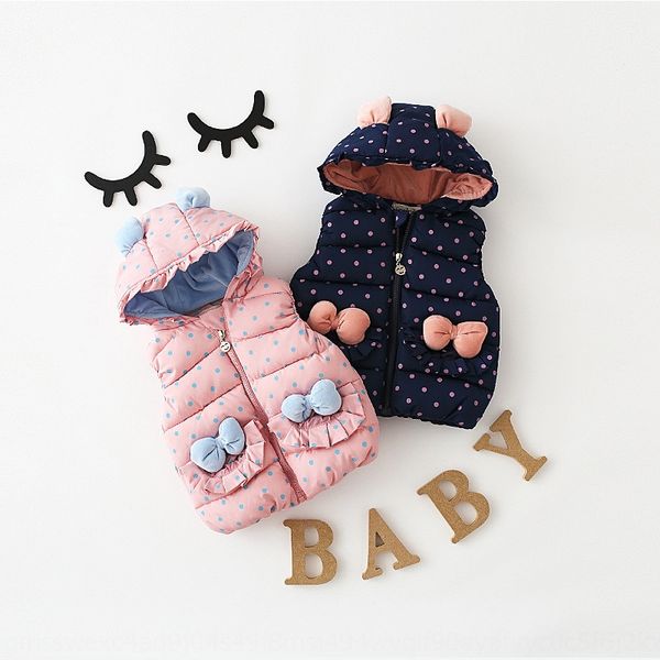 

butterfly children's clothing children's clothing cute bowknot stereo ears lotus leaf hooded polka dot cotton vest, Camo