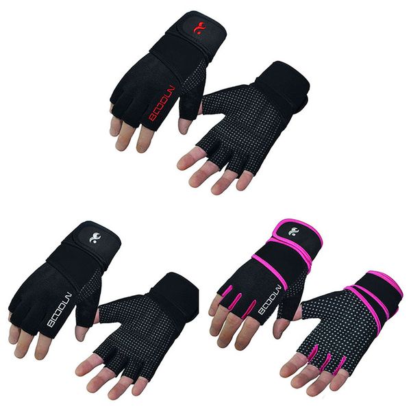 

1 pair gym gloves anti-skid heavyweight sports weight lifting gloves body building training sport fitness for men women