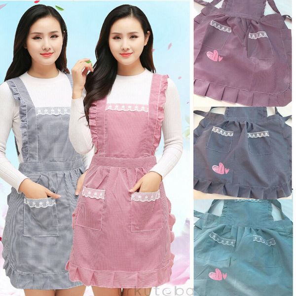 

adjustable women waterproof oil proof cute cartoon adjustable apron kitchen restaurant cooking bib aprons