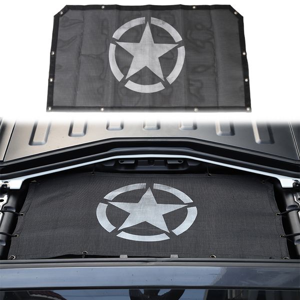 

black front mesh shade roof insulation net (pentagram ) for jeep wrangler jl 2018+ 2 or 4-door auto exterior accessories