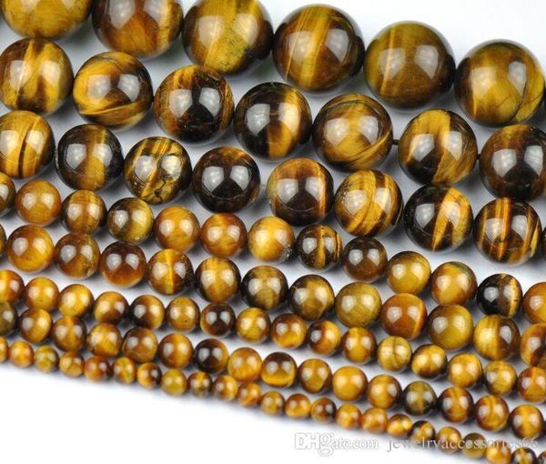 

wholesale natural tiger eye round loose stone beads for jewelry making diy bracelet necklace 4 6 8 10mm strand 15, Black