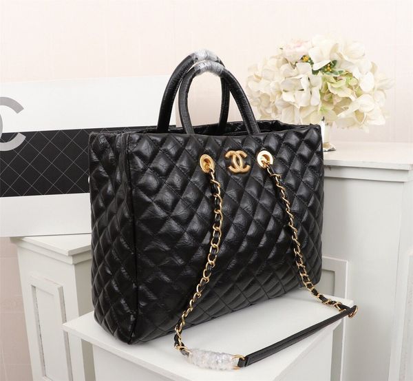 

elling classic women genuine leather real oxidizing luxury handbag pillow shoulder bag tote purse speedy 38*16*36cm 001