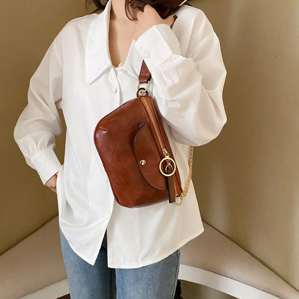 

2020 fashion chest bag shoulder messenger bag small pu leather crossbody bags for women female simple handbags