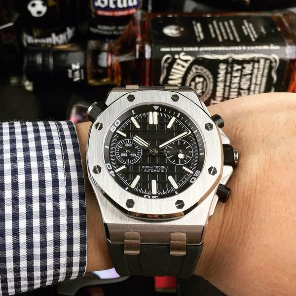 

pa mens watches auotomatic watch luxury watch 42mm sapphire black blue color mechanical watches waterproof watch, Slivery;brown