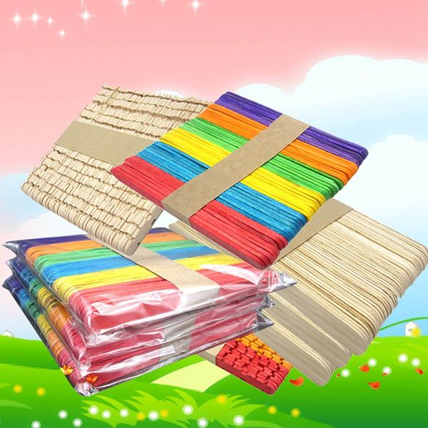 

fashion primary /rainbow color ice cream wooden sticks creative handmade crafts toys simple art tools accessories