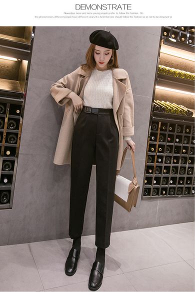 

черный широкий ноги прямые джинсы женщина весна новая мода, Blue