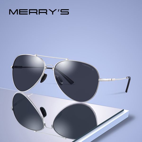 

merrys men classic pilot sunglasses hd polarized sun glasses titanium memory alloy bridge uv400 protection s8127, White;black