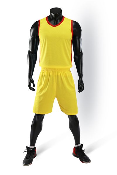 

2019 new blank basketball jerseys printed logo mens size s-xxl price fast shipping good quality a006 yellow y002n, Black;red