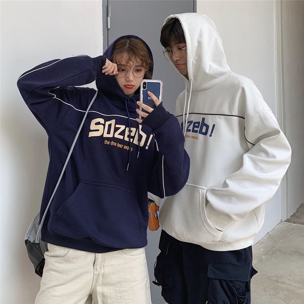 

lautumn new hoodies men fashion letter printing casual cotton hooded pullover man streetwear hip hop loose sweatshirt s-2xl, Black