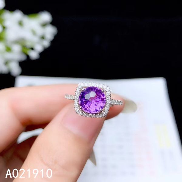 

kjjeaxcmy boutique jewelry 925 sterling silver inlaid amethyst gemstone ladies ring fashion, Golden;silver