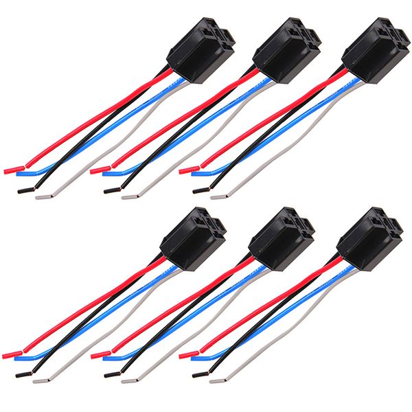

6 car dc 12v 12 volt dc 80a amp relay cable set socket 4 pins 4 wires