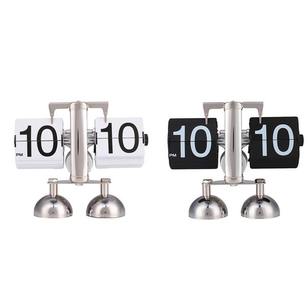 

retro scale metal modern digital auto flip dual stand home desk clock decor