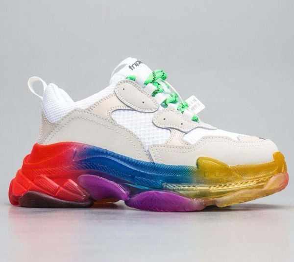 

paris 17fw triple s 3.0 sneaker mens and womens designer shoes triple s clear sole white black green luxury designer trainers 36-45 t18