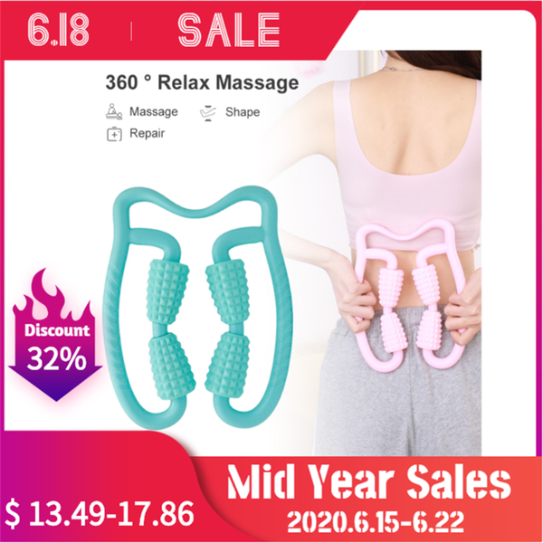 

new 360Â° leg muscle massager 4 wheels body shaping relaxation roller ring clamp leg home fitness yoga slimming