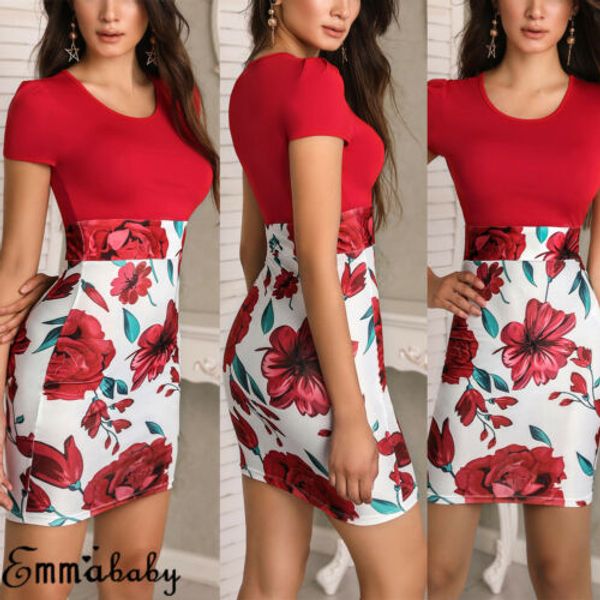 

women's floral boho maxi casual dress summer evening party beach sundress