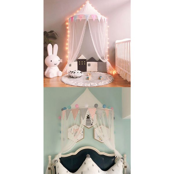 

2 pcs bed canopy cotton mosquito protection for kids, white large & small size