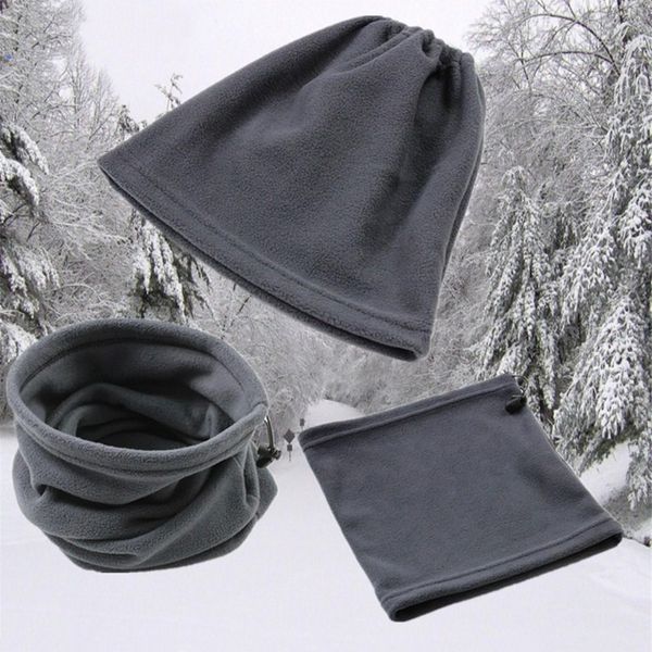

polar fleece neck tube ear warmer gaiter face mask headband winter thermal warm scarf for camping hiking headwear beanie hat cap, Black