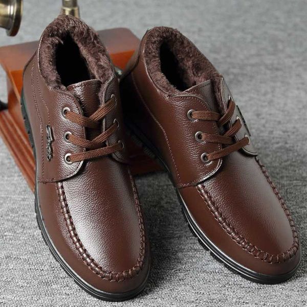 

men's leather formal shoes lace up dress shoes oxfords fashion retro elegant work footwear fur plush men dress %555, Black