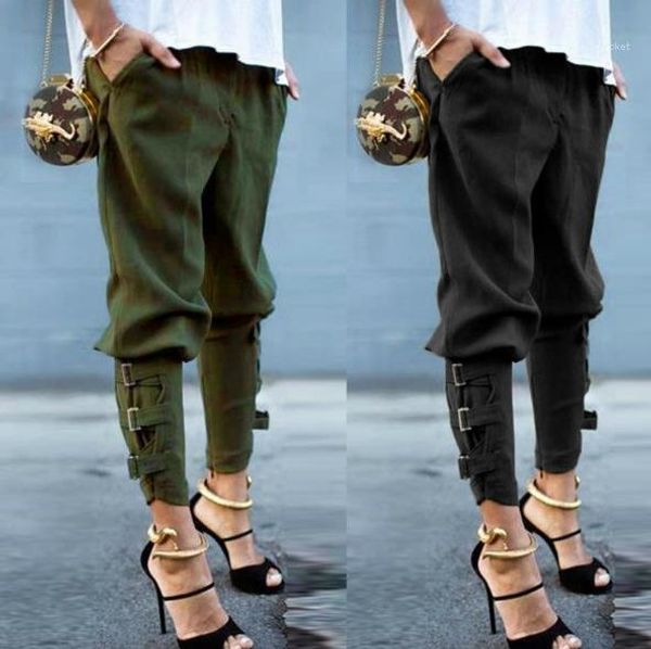 

designer womens pants fashion mid waist bandage womens pencil pants elegant streetwear womens clothing slim solid color, Black;white