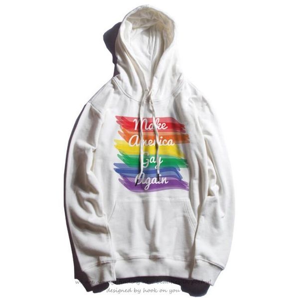 

Mens Hoodies Make America Gay Again Long Sleeve Sweatshirts 5 Rainbow Print Colors Pullover S - 3XL