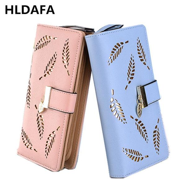 

women wallet purse female long wallet soft pu leather hollow pouch handbag for girl coin purse card holders drop shipped, Red;black