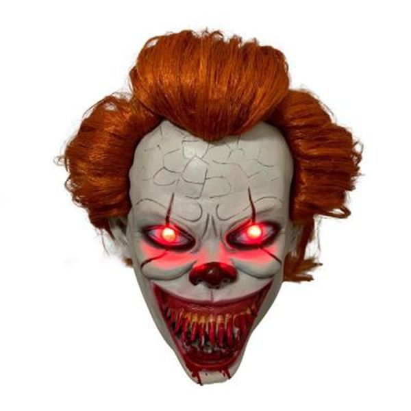 

led scary stephen king latex mask it chapter 2 pennywise clown cosplay flash halloween masks bloody party costume props
