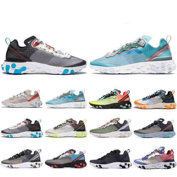 

Newest 2019 React Element 87 running shoes for men women Sail Royal Tint Anthracite VOLT RACER PINK Mens Trainer sports sneakers 36-45