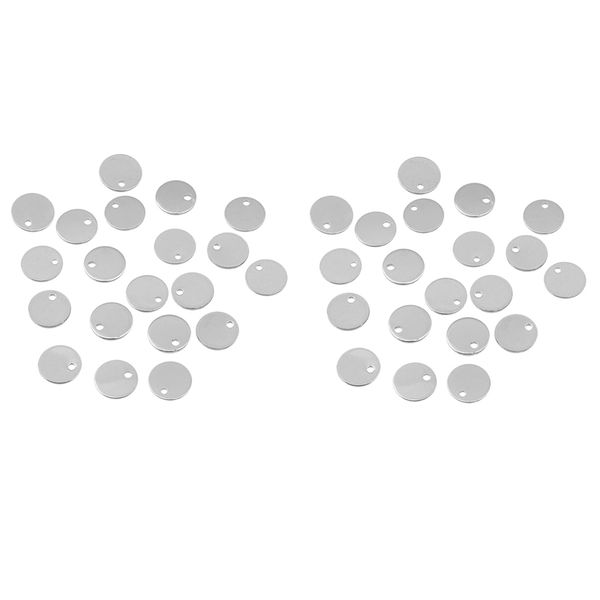 

40pcs round stainless steel tag findings pet identification metal blank 8mm, Black