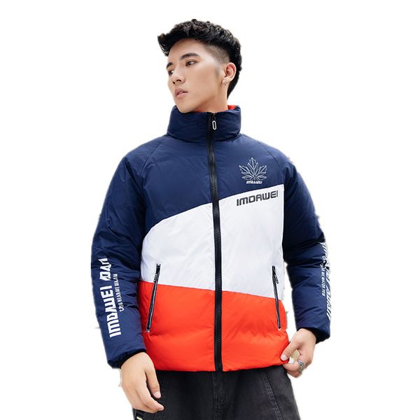 

men duck down jacket winter ultralight down coat thick warm standing jacket men 90%white duck shiny, Black