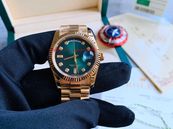 

original box watch 36mm m128238 128238 18k yellow gold cal.2836 automatic movement watch wristwatches, Slivery;brown