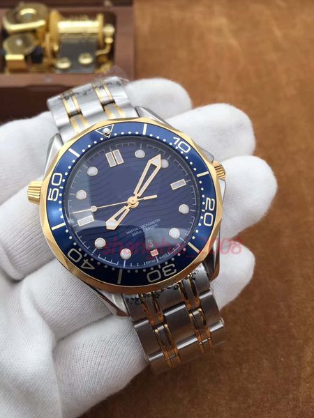 

Роскошные мужские профессиональные 300 м James Bond 007 sea master 007 james Blue Zifferblatt Сапфир 42 мм автоматические часы мужские часы