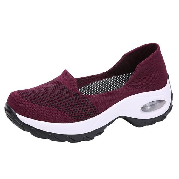

sagace women sneakers lightweight breathable fashion mesh air cushion large size women's shoes casual shoes thick bottom, Black