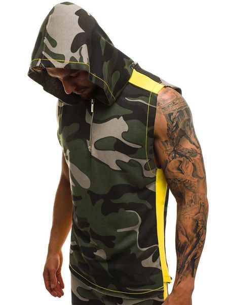 

summer mens sleeveless hoodies clothes sports 3d zipper vest mens casual fitness men print designer pmaej, Black