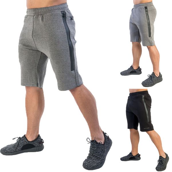 

men fashion summer casual solid casual shorts bodybuilding sashes fitness short, White;black