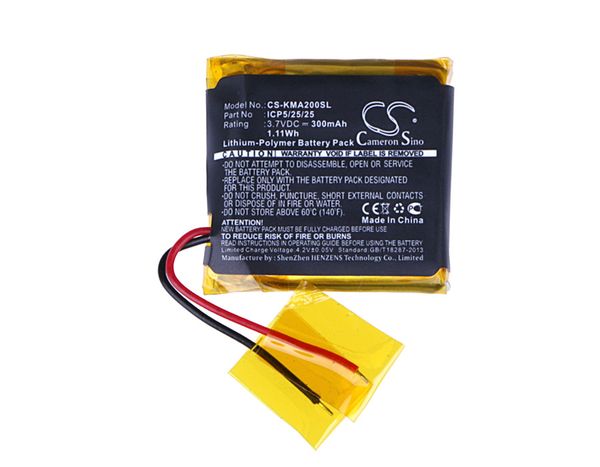 

cameron sino 300mah battery icp5/25/25 for rocketfish rf-mab2, rf-mab2-t