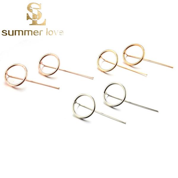 

new arrival minimalist circle earrings dangle earring for women gold silver rose gold plating jewelry gift wholesale