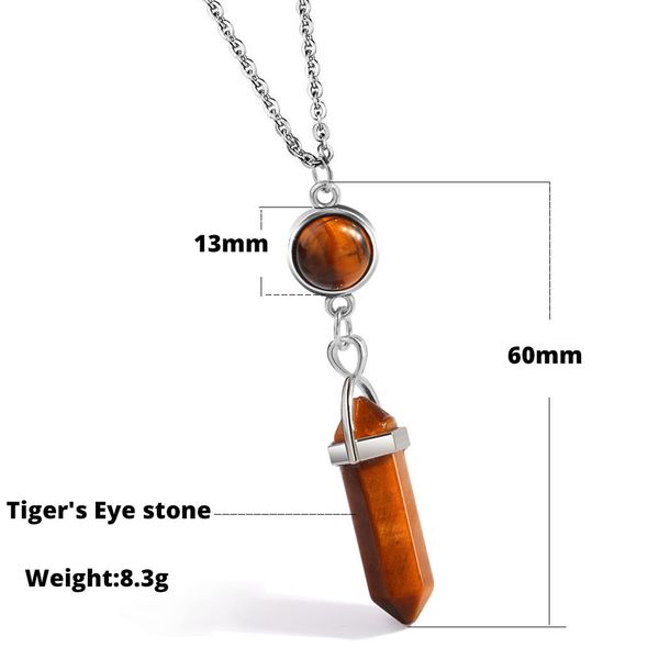 

hexagonal stone sale fashion column for pendants necklaces bullet women natural round charm quartz crystal necklace jewelry csffc