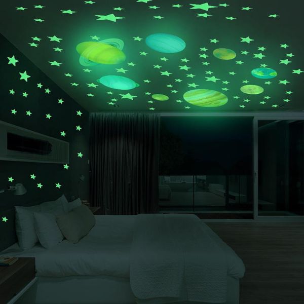 

wall luminous wall stickers stickers room decal mercury earth in the dark